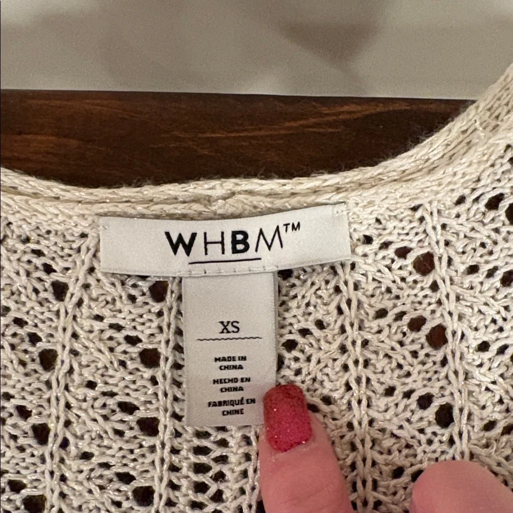 White House Black Market Crochet V-Neck Sweater Size XS - Picture 9 of 11